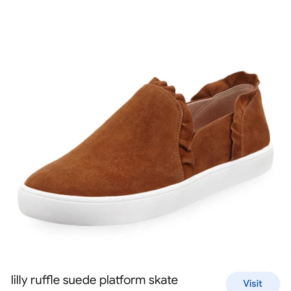Kate Spade Lilly Ruffle Suede Platform Skate Sneakers Size 6